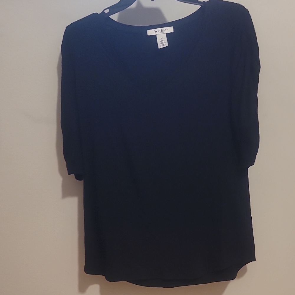 White House Black Market Classic Black Short Sleeve Top